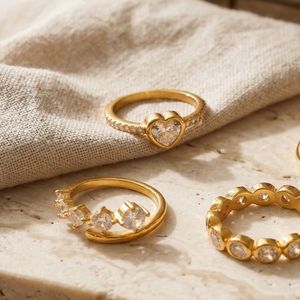 Anillos de Acero Inoxidable al por Mayor con Zirconia en Forma de Corazón para Mujer, Joyería Minimalista de Alta Gama para Uso Diario - Product Image 4