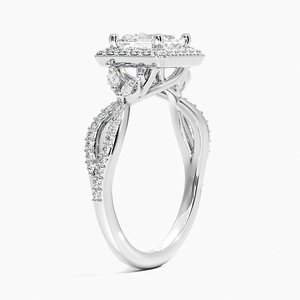 BOJ <b>Ring</b> 0123 Asscher Cut 925 Silver Luxe Floral Prong Setting Solitaire <b>Diamond</b> <b>Ring</b> 2ct D Color VVS1 Moissanite GRA Certified - Product Image 2