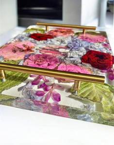 <b>Top</b> Attractive Design <b>Resin</b> Serving Tray for Office and Hotels Coffee and Tea Serving Epoxy <b>Resin</b> Tray - Product Image 4