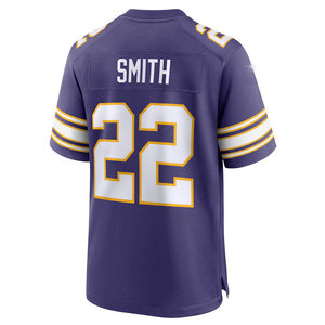 Maillot de football américain violet avec le numéro 22, col en V, manches courtes, évacuation de l'humidité, coupe classique pour homme, vêtements d'équipe - Product Image 2