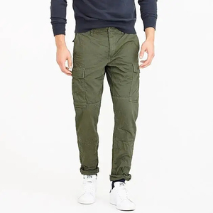 Men 6 Pocket Canvas Cargo Pants Elastic Waist Relaxed Fit Casual Trendy Streetwear Joggers Wholesale - Product Image 4