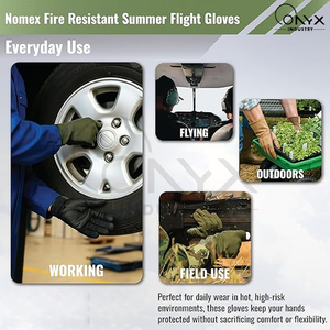 Guantes de Vuelo Nomex Premium de Fabricante, Resistentes al Fuego y al Calor, de Piel de Cabra, Tácticos, para Tripulación de Aviación, de Seguridad - Product Image 6