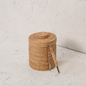 Style nordique seau à glace en rotin naturel moule élégant vintage décoration refroidisseur de vin baignoire avec couvercle - Product Image 2