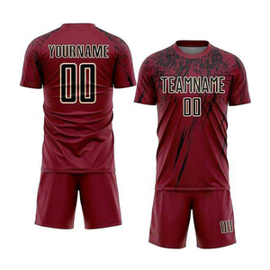 Ensemble de maillots de football personnalisés sublimés, écologiques, respirants, jaunes, col en V, manches courtes, évacuation de l'humidité, unisexe, pour équipe, 220g - Product Image 4
