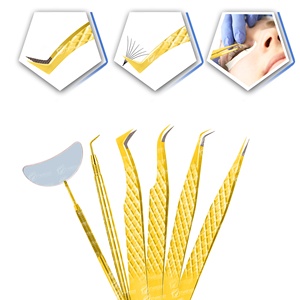 Pince à épiler d'extension de cils personnalisée de marque privée mince volume incurvé et droit embouts de fibres à forte tenue pour les soins de beauté des cils - Product Image 4