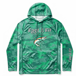 Sudadera con Capucha de Poliéster de Secado Rápido, Diseño Sublimado, Manga Larga, Protección Solar, Ligera, para Senderismo y Pesca al Aire Libre - Product Image 4