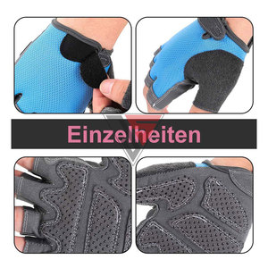 Guantes de Ciclismo para Exteriores Hechos de Tela de Malla, Tela de Rizo, Palmas de Cuero Sintético con Pedrería, Anti-Corte, Antideslizantes, Anti-Impacto - Product Image 4