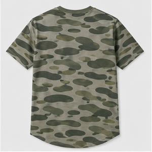 Camiseta de Manga Corta para Hombre con Estampado de Camuflaje en Forma de Cápsula de Algas Marinas Personalizada, Cuello Redondo, MTS-CAMO-0048 - Product Image 2