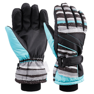 Nouveaux gants de ski au design personnalisé coloré, en polyester et cuir, imperméables, doublés, compatibles avec les écrans tactiles, gants Thinsulate - Product Image 1