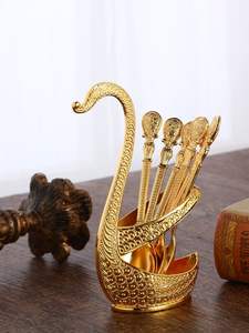 Support de cuisine décoratif, centre de table de luxe, porte-cuillères, fourchettes et couteaux, support à vaisselle en forme de cygne, cuisine - Product Image 6