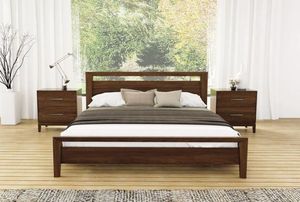 Contemporary <b>Framed</b> Solid Wood <b>Platform</b> <b>Bed</b> with Open Headboard | Premium Mango & Teak Wood King Size <b>Bed</b> - Product Image 4