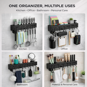 Wall-mounted Storage Organizer <b>Kitchen</b> Knife Spoon Utensils Wall-mounted Holder <b>Rack</b> with Towel Hanger - Product Image 4