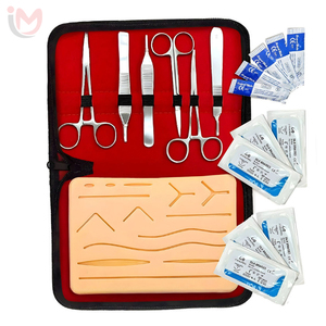 Kit de pratique pour étudiants en médecine, 9 pièces, ensemble de sutures en acier inoxydable pour interventions chirurgicales mineures, classe I, services OEM - Product Image 1