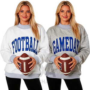 Sudadera de Cuello Alto para Mujer, 100% Algodón Felpa, Diseño Ligero y Transpirable, Impresión de Logotipo Personalizado, OEM - Product Image 1