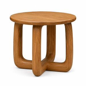 Modern Scandinavian <b>Solid</b> Teak <b>Wood</b> <b>Dining</b> <b>Table</b> | Handcrafted Eco-Friendly Durable Waterproof Premium Sculptural Loop for Hotel - Product Image 1