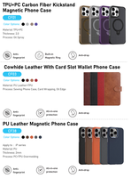 Étui de téléphone en cuir et silicone antichoc magnétique, protection d'écran en verre trempé 9H, film de protection pour appareil photo pour téléphone portable, tablette, montre
