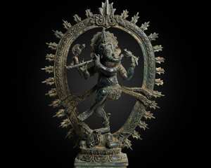 Grande statue de dieu en laiton |   Dieu hindou de la chance, décoration de temple domestique - Product Image 3