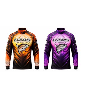 Vêtements de pêche professionnels pour hommes, impression numérique intégrale par sublimation, 100% coton polyester, col rond - Product Image 3