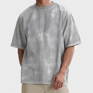 T-shirt Homme Oversize Tie-Dye à Manches Courtes Col Rond Couleur Unie Tricoté 100% Coton Design Vierge Coupe Classique – Meilleure Vente - Product Image 4
