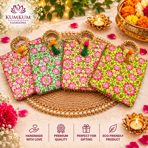 Bolsas de Regalo para Fiestas de Boda Indias, Bolsas Bordadas con Patrones Étnicos Vintage, Bolsas para Diwali, Festividades, Inauguración de Casas, Pooja - Product Image 2