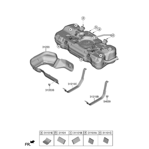 Nouveaux réservoirs de carburant et becs de remplissage Elantra 31220BY000 - Product Image 2