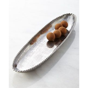 Plateau de service rectangulaire avec poignées florales dorées, finition métal poli, pour usage résidentiel, plateau de service pour table à manger - Product Image 2