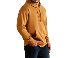 Nouvelle collection d'hiver, logo personnalisé OEM, broderie, tricoté, 100% coton, sweats à capuche pour hommes, polaire uni, respirant, écologique - Product Image 6