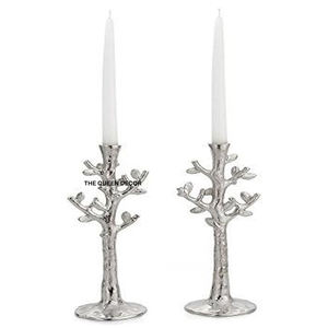 Aluminum Metal <b>Tree</b> Shape Candle Holder Nickle Plate for Living Room Showcase Tabletop Wedding Gift for Home Accent - Product Image 1