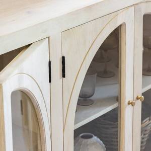 Aparador con frente de vidrio de madera de mango blanqueada Vandana Sereno Neo - Product Image 2