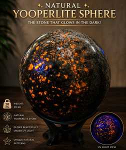 Grande sphère de sodalite fluorescente de 20 kg, cristal naturel réactif aux UV, pierre minérale luminescente, pièce de décoration de luxe rare pour la maison - Product Image 3