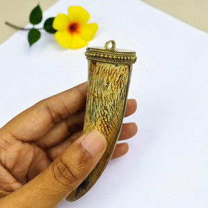 Collier pendentif en corne de buffle d'eau, écologique, thème amour, poli, fait main, bijoux artisanaux naturels par FAIZA CRAFT (FC-7753) - Product Image 3