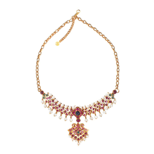 Kemp Matte Choker with Imitation Pearl Beads-Fashion Vintage Boho Chain Necklace - Product Image 2