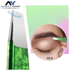 แหนบคุณภาพพรีเมียมสำหรับตกแต่งคิ้ว สำหรับผู้หญิงและผู้ชาย ใช้กำจัดขนบนใบหน้าและขนคุดได้อย่างแม่นยำ สีชมพูทองสวยหรู - Product Image 2