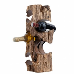 Porte-vin en bois de teck tourné à la main - Artisanat artisanal |   Vente en gros - Product Image 3
