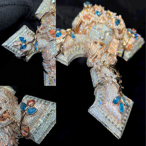 จี้พระเยซูรูปกางเขนประดับเพชรโมอิสซาไนต์แบบสั่งทำพิเศษ ดีไซน์หรูหรา เงินแท้ 925 ชุบทอง สไตล์ฮิปฮอป ได้รับการรับรองจาก GRA - Product Image 4