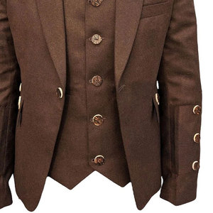 Veste de kilt écossaise en laine 100% marron à motif Argyle avec gilet à 5 boutons Ventoria Enterprises, veste de kilt de mariage, vente en gros, logo personnalisé - Product Image 3
