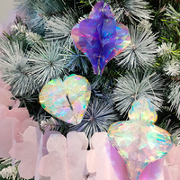 Décorations de Noël en papier film irisé en gros, en forme de cœur, en nid d'abeille, pour décorations de plafond de mariage, style romantique, 9,5 cm