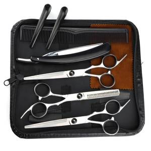 Ensemble de ciseaux de coiffure professionnels MORJE en acier inoxydable 440C pour droitiers, manche long, usage en salon, peignes inclus - Product Image 1