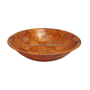 Ustensile de service à salade au design unique Salade en bois d'acacia naturel Bols à fruits Bol en bois de teck Article décoratif pour la maison Top Sell - Product Image 4