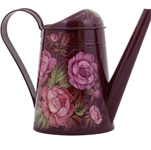 Arrosoir en métal finition antique, objet décoratif de jardin pour arroser les plantes et les fleurs, bec long, design classique - Product Image 5