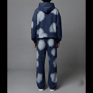 Unisex <b>Tie</b> <b>Dye</b> Hooded Tracksuit <b>Set</b> Cotton Sweatshirt and Jogger Pants Loose Fit Casual Autumn Wear Full Length Drawstring - Product Image 4