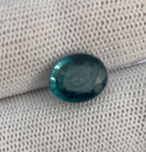 อินดิโคไลต์บลูทัวร์มาลีนทรงรี น้ำหนัก 4.15 กะรัต ธรรมชาติ – ไม่ผ่านการปรับแต่ง สะอาดตา ความเงางามสูง ได้รับการรับรองเป็นอัญมณี - Product Image 5