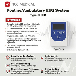 <strong>NCC</strong> Type C Wireless 19 Channel Brain Mapping Amplitude 72H Record Medical Electrophysiology Routine Ambulatory EEG Machine - Product Image 2