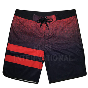 Shorts de Playa para Hombre, a Rayas, de Secado Rápido, con Bolsillos, Cintura Media, Cordón Ajustable, Estilo Casual, 100% Poliéster - Product Image 1