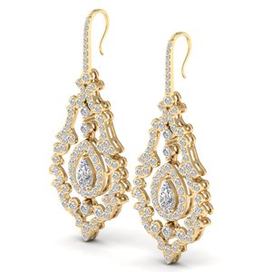 REYES Hot Sale Pear Cut 3.17 Carat Moissanite <b>Dangle</b> Drop <b>Earrings</b> For Women 14K 18K White <b>Gold</b> Party Wear Luxury Fine Jewelry - Product Image 6