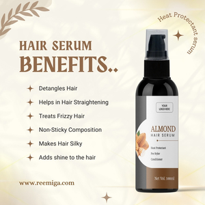 Nouveau sérum capillaire à l'amande REEMIGA - Formule réparatrice, hydratante, lissante, lustrante pour cheveux, usage domestique, marque privée OEM - Product Image 2