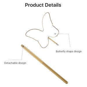 Golden Butterfly 40 Degree Curved HD Eyelash <b>Mirror</b> Detachable Handle Design Small Lash <b>Mirrors</b> - Product Image 6