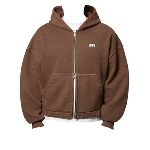 <span class=keywords><strong>Felpa</strong></span> <span class=keywords><strong>con</strong></span> cappuccio da uomo personalizzata, vestibilità ampia, pesante, <span class=keywords><strong>marrone</strong></span>, <span class=keywords><strong>con</strong></span> zip, in pile 400gsm, oversize, streetwear, da donna, <span class=keywords><strong>con</strong></span> spalle scese - Product Image 2