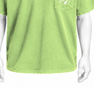 Camiseta Verde Menta con Bolsillo, Estilo Vintage, Algodón Lavado, Manga Corta, Corte Holgado, Bolsillo en el Pecho, Estilo Casual Urbano para Uso Diario - Product Image 6
