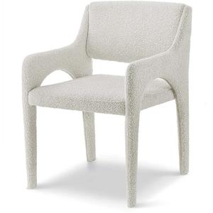 Chaise de salle à manger en tissu texturé, fauteuil rembourré, chaise d'appoint pour salle à manger, hôtel, restaurant - Product Image 3